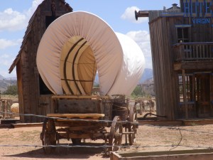 early-American wagon, near Zion national park